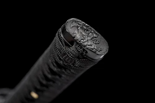 Miniatura 7 de Espada japonesa samurái negra Katana espadas forjadas a mano