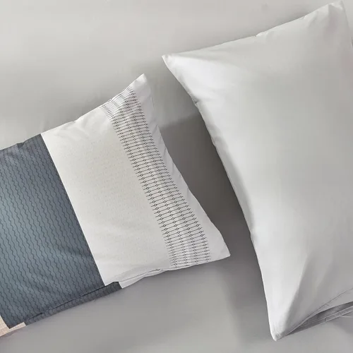 Miniatura 8 de RYNGHIPY Juego de edredón de tamaño matrimonial, color beige y gris, a rayas, para hombres y niños, juego de ropa de cama suave para todas