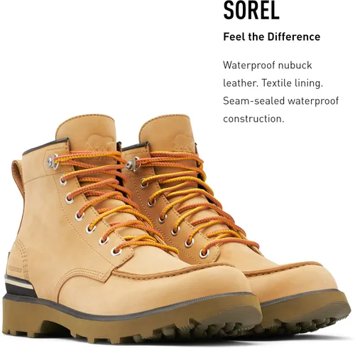 Miniatura 3 de SOREL Caribou Moc WP Botas de lluvia de cuero impermeables para hombre