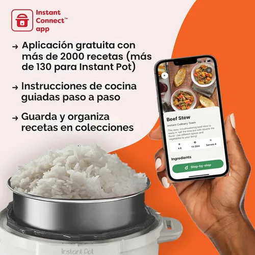 Miniatura 8 de Instant Pot IP-DUO60, 6cuartos/1000W - Olla a presión multifunción 7 en 1, Acero inoxidable y negro