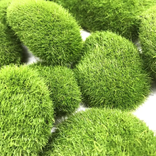 Miniatura 6 de Woohome 30 piezas de 3 tamaños de rocas artificiales de musgo decorativo, bolas de musgo verde, decoración de musgo falso para arreglos florales, 30