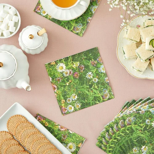 Miniatura 2 de Juvale Servilletas de papel de margarita, papel de seda absorbente de 2 capas, decoración de fiesta de jardín y despedida de soltera, servilletas