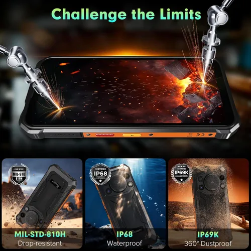 Miniatura 9 de FOSSIBOT F110L Unlocked Rugged Phone 2026, 128dB Speaker 10000mAh Battery 20W Rugged Smartphone, 50MP Camera 120LM Torch, 8(4+4) GB+128GB+2TB