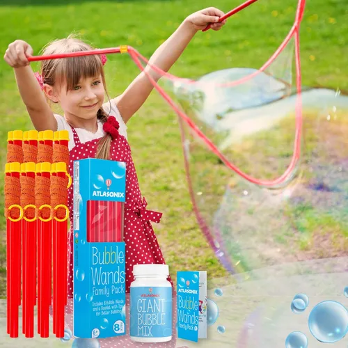 Miniatura 10 de Varita de burbujas gigante, varitas de burbujas, burbujas para niños, varita de burbujas grande, cuerda enorme, 1 paquete de varitas de burbujas