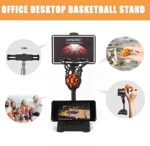 Miniatura 2 de GYSH - Mini aro de baloncesto de escritorio para oficina, pequeño juguete de baloncesto de mesa, juguetes de escritorio para oficina para adultos