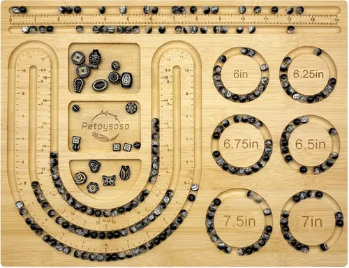Miniatura 11 de Petoysoso Tableros de cuentas para la fabricación de joyas, tablero de cuentas de bambú para pulseras de joyería, tablero de cuentas de pulsera