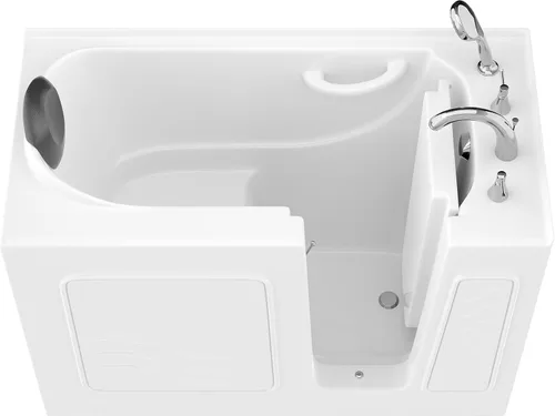 Miniatura 8 de ANZZI Bañera de 53 x 26 pulgadas con llenado rápido, cabezal de ducha de 60 pulgadas, fácil entrada, sello hermético, almohada para la cabeza, 2653