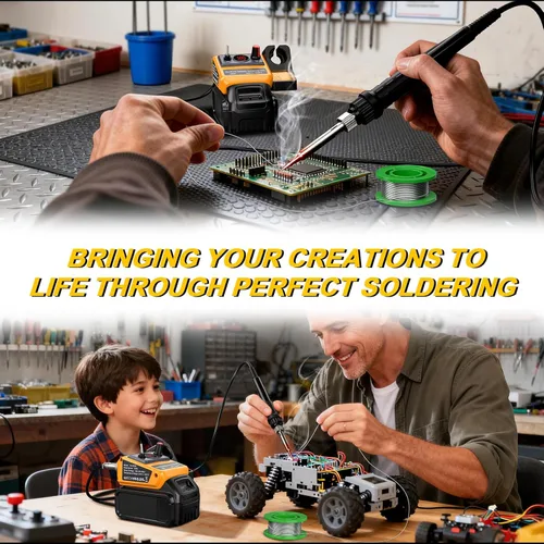 Miniatura 6 de Kit de soldador inalámbrico para batería Dewalt de 20v 60v, soldador digital LED de 75W con pistola de soldar con 5 puntas, alambre de soldadura