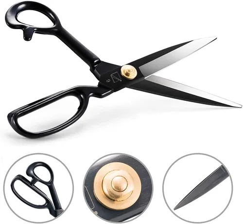 Miniatura 2 de Tijeras de costura, tijeras de costura de tela de 9 pulgadas, tijeras de alta resistencia, corte afilado para manualidades, cuero, costura
