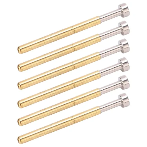 Miniatura 4 de 100pcs PCB Prueba Pogo Pin Latón Cabeza Plana Resorte Prueba Sonda 2.36mm/0.1in Tubo Diámetro 34mm/1.3in Longitud