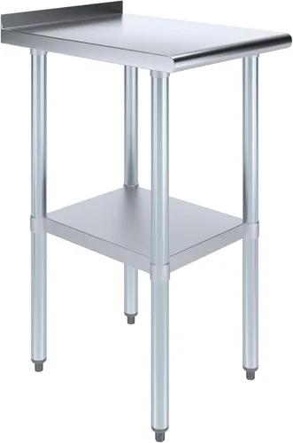Miniatura 23 de AmGood Mesa de trabajo de acero inoxidable de 24 pulgadas x 12 pulgadas con protector contra salpicaduras de 1.5 pulgadas Mesa de preparación