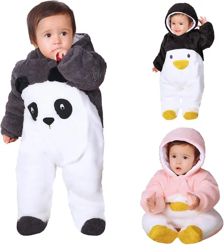 Miniatura 4 de Gaorui Traje de bebé recién nacido abrigo con capucha ropa de invierno body de dibujos animados