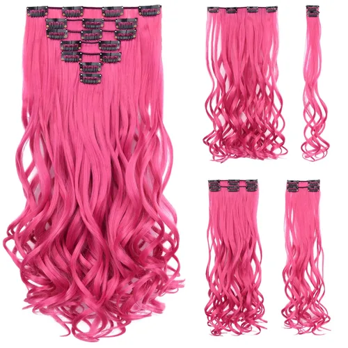Miniatura 25 de SYXLCYGG Extensiones de cabello rubio, 2 unidades, extensiones de cabello con clip de 22 pulgadas, 5 onzas, lacio, sintético, esponjoso, rubio