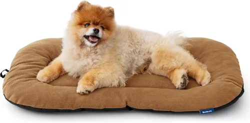 Bedsure Almohadilla lavable para perros pequeños, cama antideslizante para cachorros, para jaulas, tapete plano y delgado de forro polar ultra suave