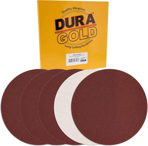 Miniatura 9 de Dura-Gold Discos de lija de alta calidad de 12 pulgadas, grano 240 (caja de 5), discos de papel de lija con adhesivo autoadhesivo PSA, abrasivo