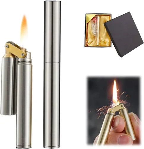 Encendedor de cobre de queroseno, trinchera vintage, creativo, resistente al viento, de latón, rueda fría, encendedor de aceite de queroseno para