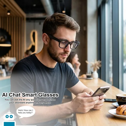 Miniatura 7 de Lentes inteligentes AI con lentes de cambio de color, gafas Bluetooth para hombres y mujeres con traducción más de 160 idiomas asistente de voz