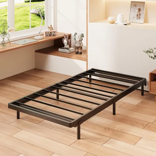 Miniatura 3 de Yicensen - Base de cama de perfil bajo con somier metálico de 1,6 pulgadas, resistente para cama individual, base de colchón robusta, fácil montaje