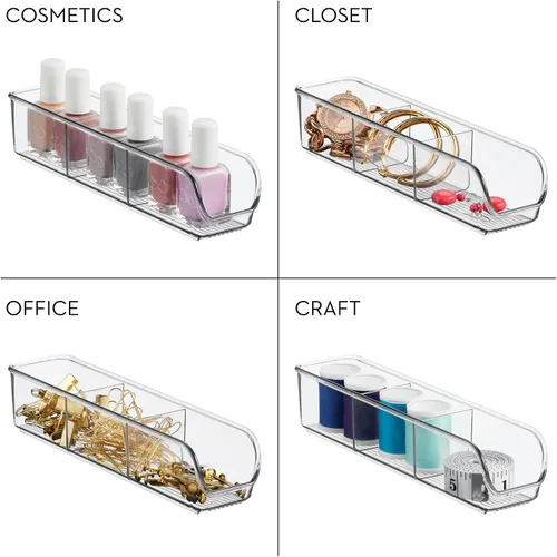 Miniatura 3 de iDesign Organizador de paquetes de plástico y bolsas de té, recipientes de almacenamiento de cocina para azúcar, sal, pimienta, edulcorantes, bolsas