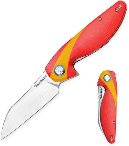 Miniatura 9 de Harnds Parrot - Cuchillo de bolsillo plegable con clip y bloqueo de hoja, cuchillo plegable EDC de 8.4 pulgadas con mango G10 a prueba de sudor