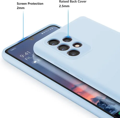 Miniatura 2 de Funda diseñada para Galaxy A52 5G / A52s 5G, silicona líquida de goma a prueba de golpes, forro de tela de microfibra suave, compatible con Galaxy