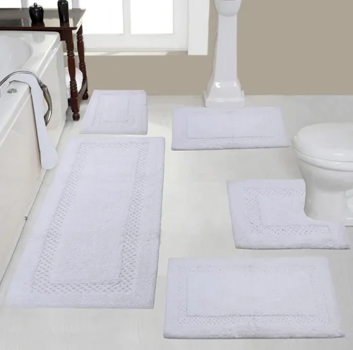 Miniatura 110 de Home Weavers Classy - Juego de alfombras de baño 100 % algodón, decoración de baño, lavable, extrasuave y absorbente, tapete de cocina, juego de Aqua