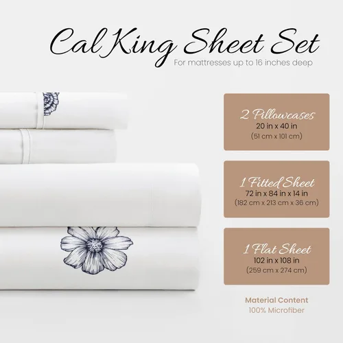 Miniatura 2 de Linen Market Juego de sábanas de 4 piezas California King (azul marino) – Duerme mejor que nunca con estas sábanas refrescantes ultrasuaves para tu