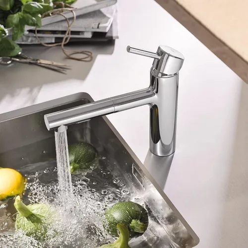 Miniatura 4 de GROHE 31453001 Concetto Grifo de cocina extraíble con pulverizador Cromo