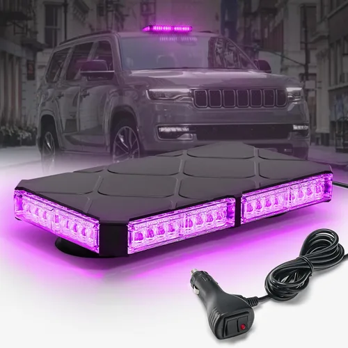 Miniatura 9 de Luces Estroboscópicas Magnéticas Ámbar de Techo para Camiones, Luz de Advertencia de Emergencia y Precaución para Vehículos y Automóviles
