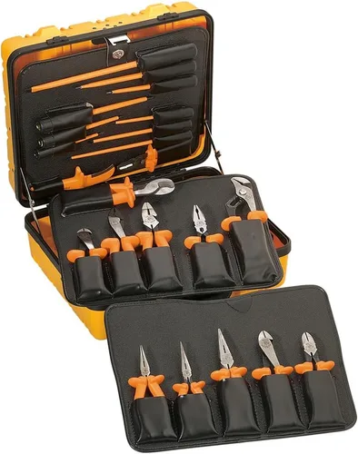 Klein Tools 33527 Kit de herramientas aisladas de uso general, 1000 voltios, viene en estuche personalizado con cerradura de 3 paletas, 22 piezas