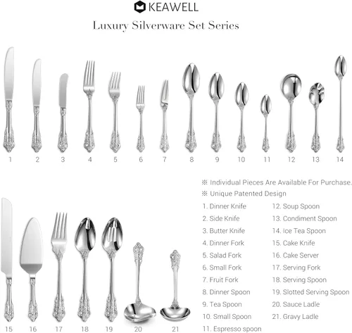 Miniatura 6 de KEAWELL Juego de 4 cucharas redondas para sopa, acero inoxidable 18/10, cuchara de caldo de lujo, apta para lavavajillas, pulido fino espejo