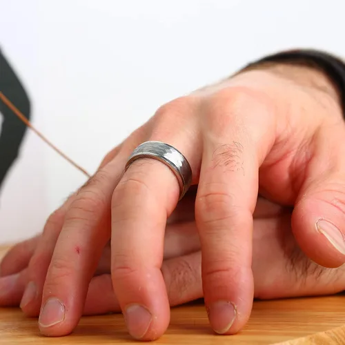 Miniatura 3 de Anillo giratorio de titanio de tungsteno de 0.2360.315 pulgadas para hombre, tamaño medio, sin níquel, anillo de ansiedad para hombres y mujeres