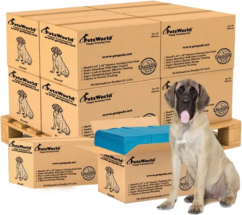 Miniatura 9 de PetsWorld Almohadillas para orina de perro 2XL de 28 x 44 pulgadas, 150 unidades, almohadillas extragrandes para orina de mascotas para perros