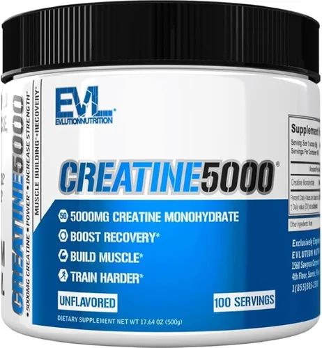 Miniatura 16 de Evlution Nutrition Creatine 5000 - Apoya una recuperación más rápida, crecimiento muscular magro y rendimiento - Polvo antes y después del Sin sabor.