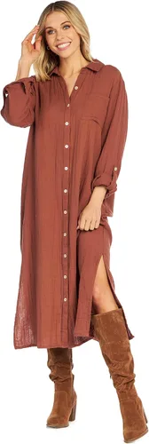 Miniatura 2 de Mud Pie Clemmy - Vestido largo para mujer, color óxido, talla M, Herrumbre