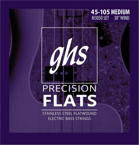 Miniatura 5 de GHS Strings, Bajos de precisión de 5 cuerdas, de acero inoxidable, bobinado de 37.25 pulgadas, mediano (45-126) (M3050-5)