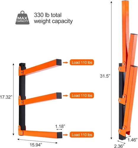 Miniatura 3 de Ultrawall Estantes organizadores de madera para montaje en pared, estantes de metal para almacenamiento de madera, estantes de almacenamiento