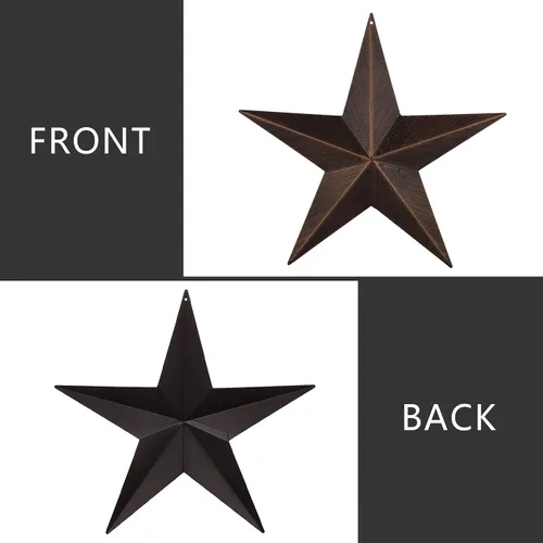 Miniatura 3 de EBEI Decoración de pared para el hogar de 12 pulgadas con diseño rústico de granero, estrella de metal