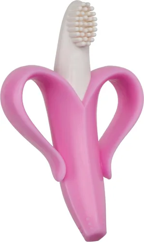 Miniatura 5 de Cepillo de dientes con forma de plátano para bebé, Azul Azul y blanco