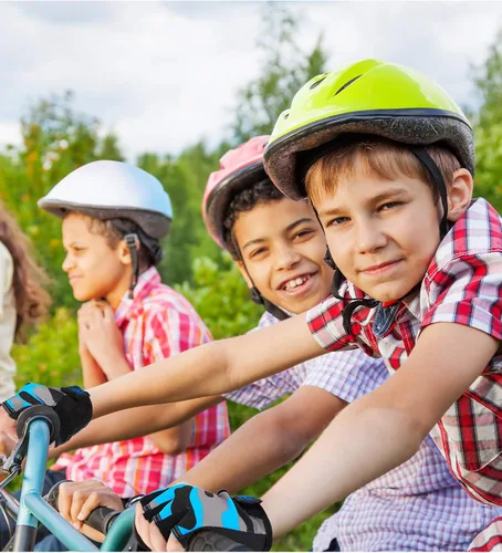 Miniatura 5 de Boao 3 pares de guantes de medio dedo para niños guantes de deporte antideslizantes de gel para niños Ciclismo de montar en bicicleta, azul, gris
