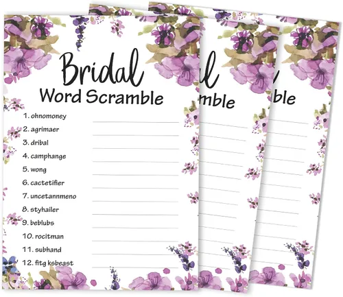Miniatura 10 de Paquete de 50 tarjetas florales de Whats On Your Phone Bridal Shower Juego de despedida de soltera