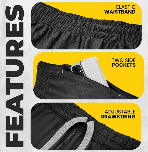 Miniatura 2 de NY Threads Pantalones cortos deportivos para hombre, de secado rápido, holgados, ligeros, para correr, entrenamiento, gimnasio, con bolsillos