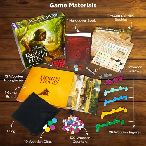 Miniatura 4 de Thames & Kosmos The Adventures of Robin Hood Juego de mesa familiar cooperativo basado en historias Mecánica de movimiento libre 2 a 4