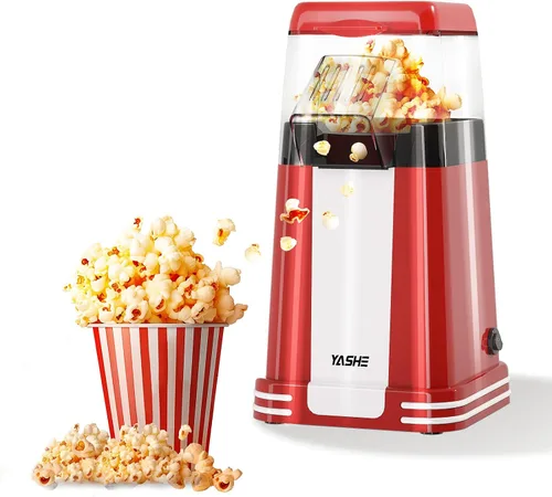 YASHE Máquina de palomitas de maíz de aire caliente, máquina de palomitas de maíz rápida retro, máquina de palomitas de maíz saludable sin aceite,