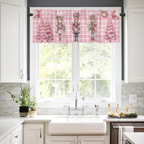 Miniatura 2 de Cenefa de ventana de Navidad para cocina, sala de estar, cortina de ventana temática de vaqueras para dormitorio, baño, cenefa de ventana Howdy