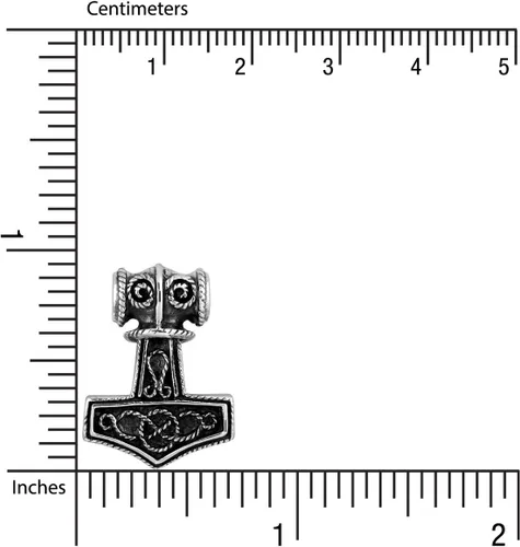 Miniatura 4 de WithLoveSilver Colgante de plata de ley con amuleto de guerrero nórdico y martillo de Thor Mjolnir, Plata esterlina