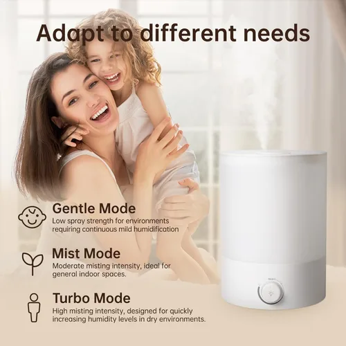 Miniatura 6 de YOGIN Humidificadores para Dormitorio Habitación Grande, Llenado Superior 2.5L Humidificadores Ultrasónicos de Niebla Fría para Guardería de Bebé