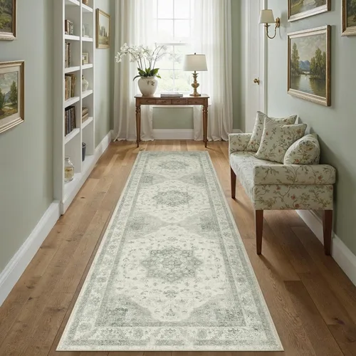 Miniatura 34 de PureCozy - Alfombra de área beige de 8 x 10, lavable, vintage, alfombra para sala de estar, dormitorio, gran alfombra suave retro de pelo bajo