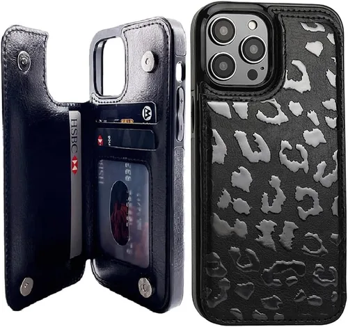 Miniatura 31 de uCOLOR Funda compatible con iPhone 13 Pro Max de 6.7 pulgadas con ranura para tarjetero, función atril, doble cierre magnético y diseño de bloqueo