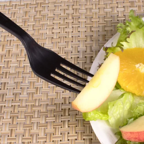 Miniatura 6 de Karat Tenedores de plástico resistentes envueltos individualmente, tenedores desechables resistentes para restaurantes y camiones de comida